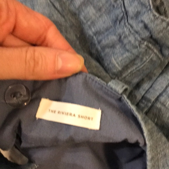 LOFT chambray linen scalloped shorts- size 6 - Picture 5 of 5